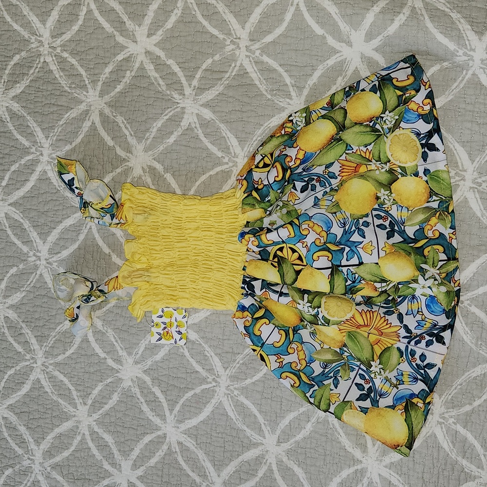 NEW little girl lemon dress